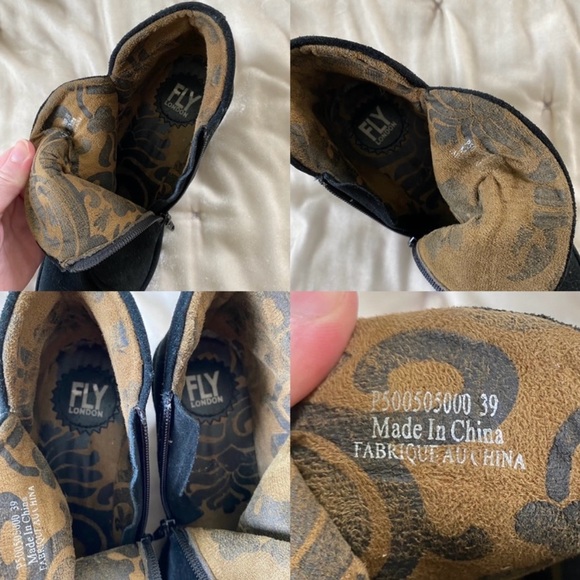 Fly London Yip suede wedge bootie in Diesel Oil Suede black 39 - Picture 8 of 16